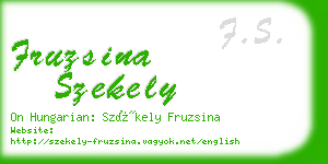 fruzsina szekely business card